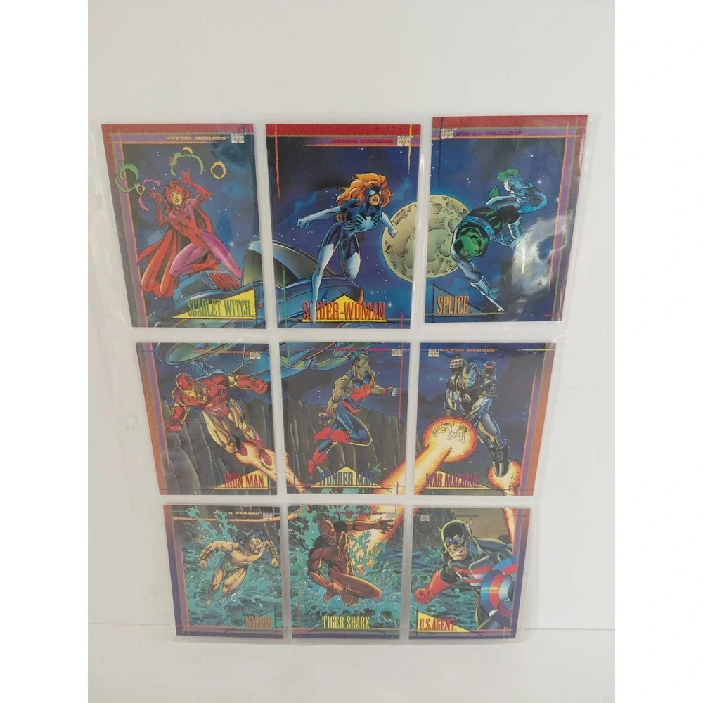 1993‎ SkyBox Marvel Universe trading cards #64-72 Iron Man Super Heroes